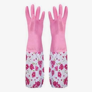 (১ জোড়া) Silicone Long Hand Gloves
